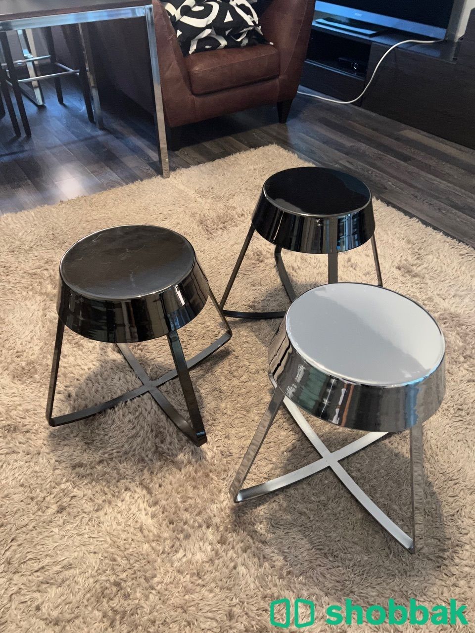 ID design metal stools (set of 3) Shobbak Saudi Arabia