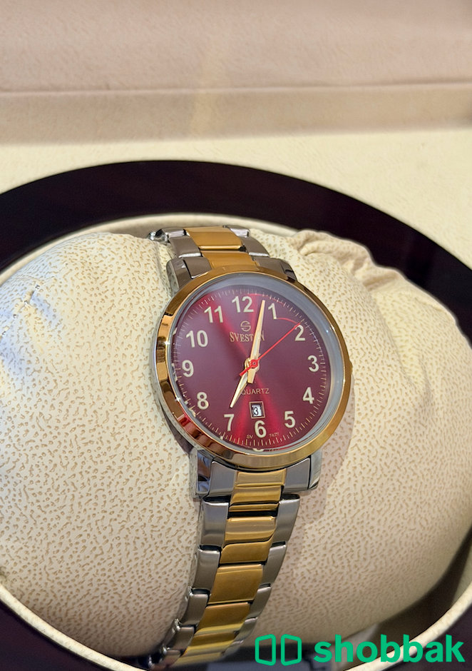Red Two-Tone Stainless Steel Watch – High-Quality Replica – Full Set – Unused شباك البحرين