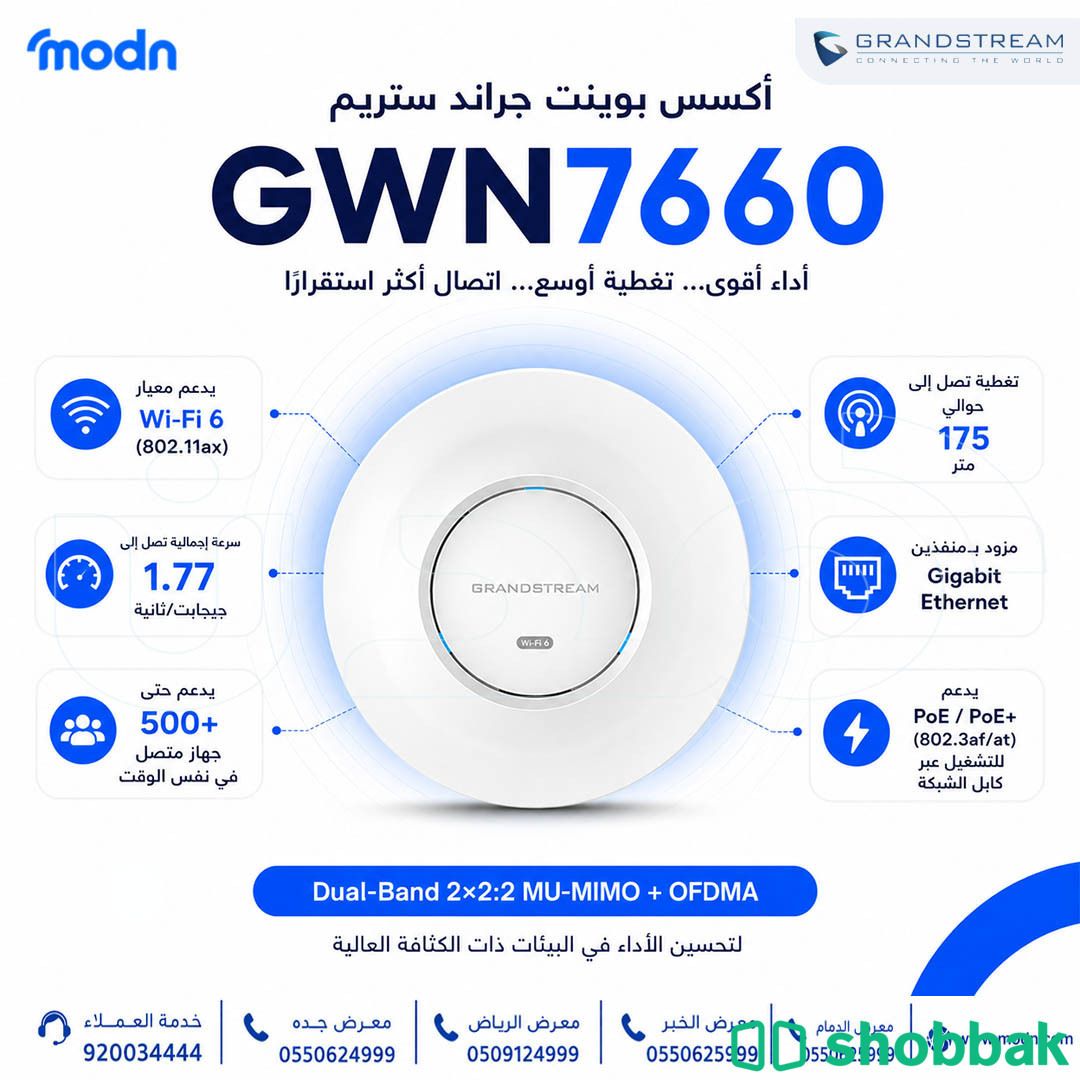 أكسس بوينت GWN7660 | يدعم أكثر من 500 جهاز شباك السعودية