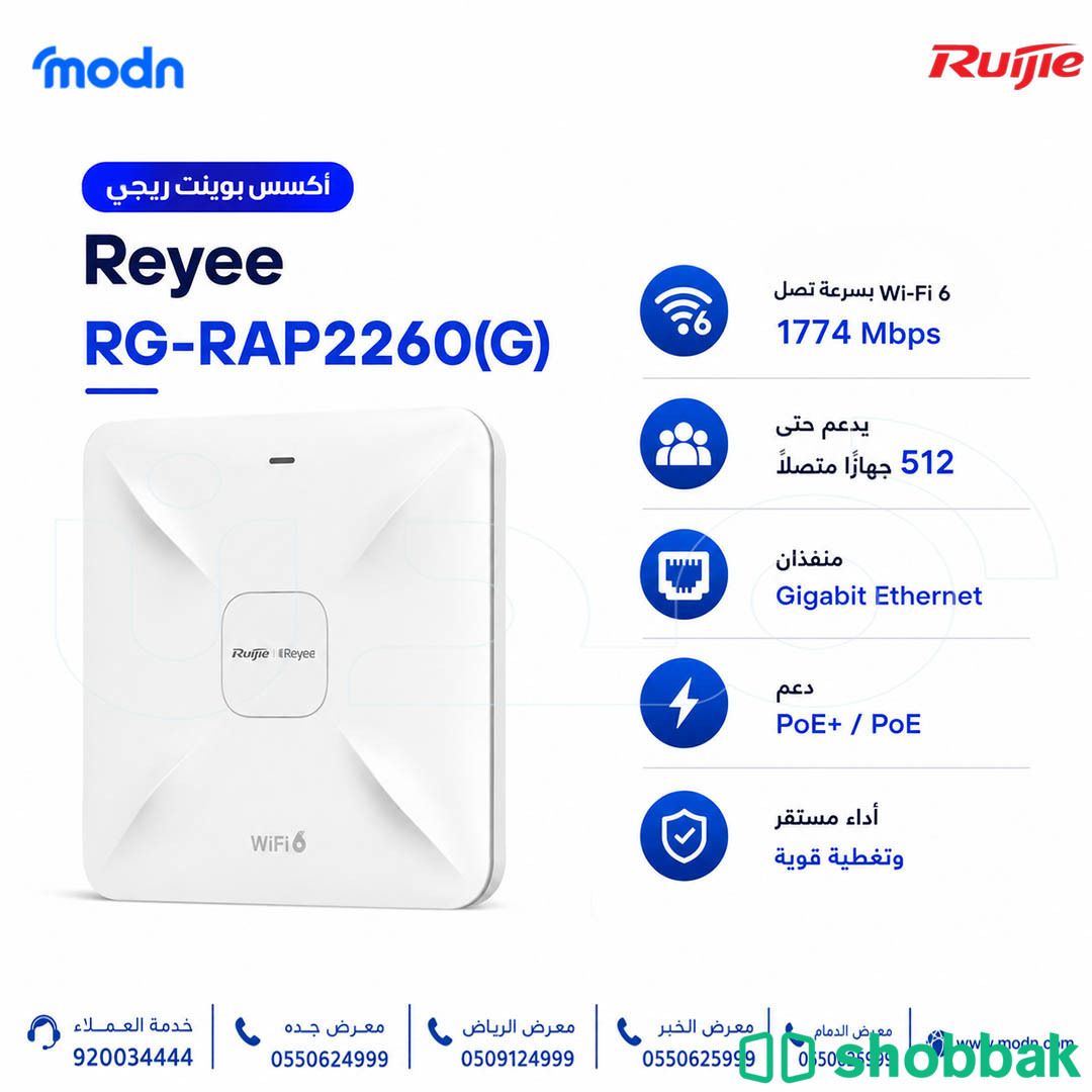 أكسس بوينت ريجي Reyee RG-RAP2260(G) — الحل الأمثل لشبكتك اللاسلكية شباك السعودية