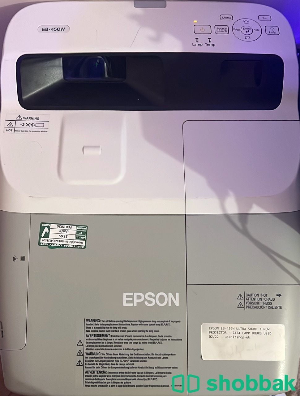 بروجكتر ليزر نضيف من Epson موديل EB-450W للبيع Shobbak Saudi Arabia