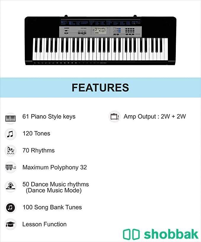 بيانو Casio CTK-1500 61-Key Shobbak Saudi Arabia