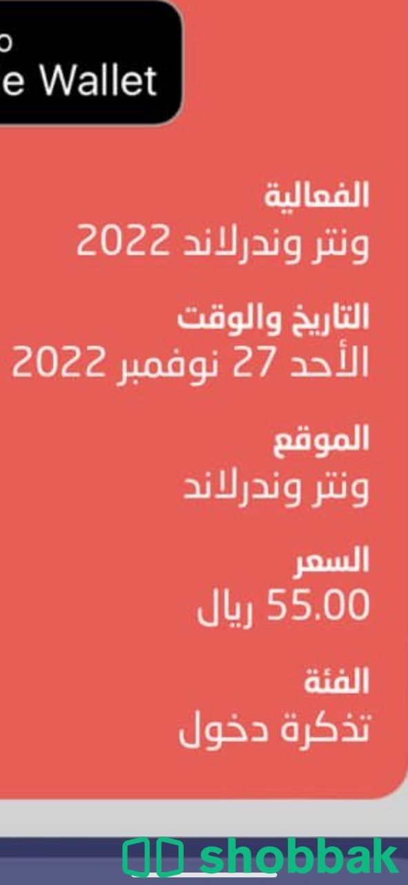تذكرة لنتر لاند ب ٤٠ ريال Shobbak Saudi Arabia