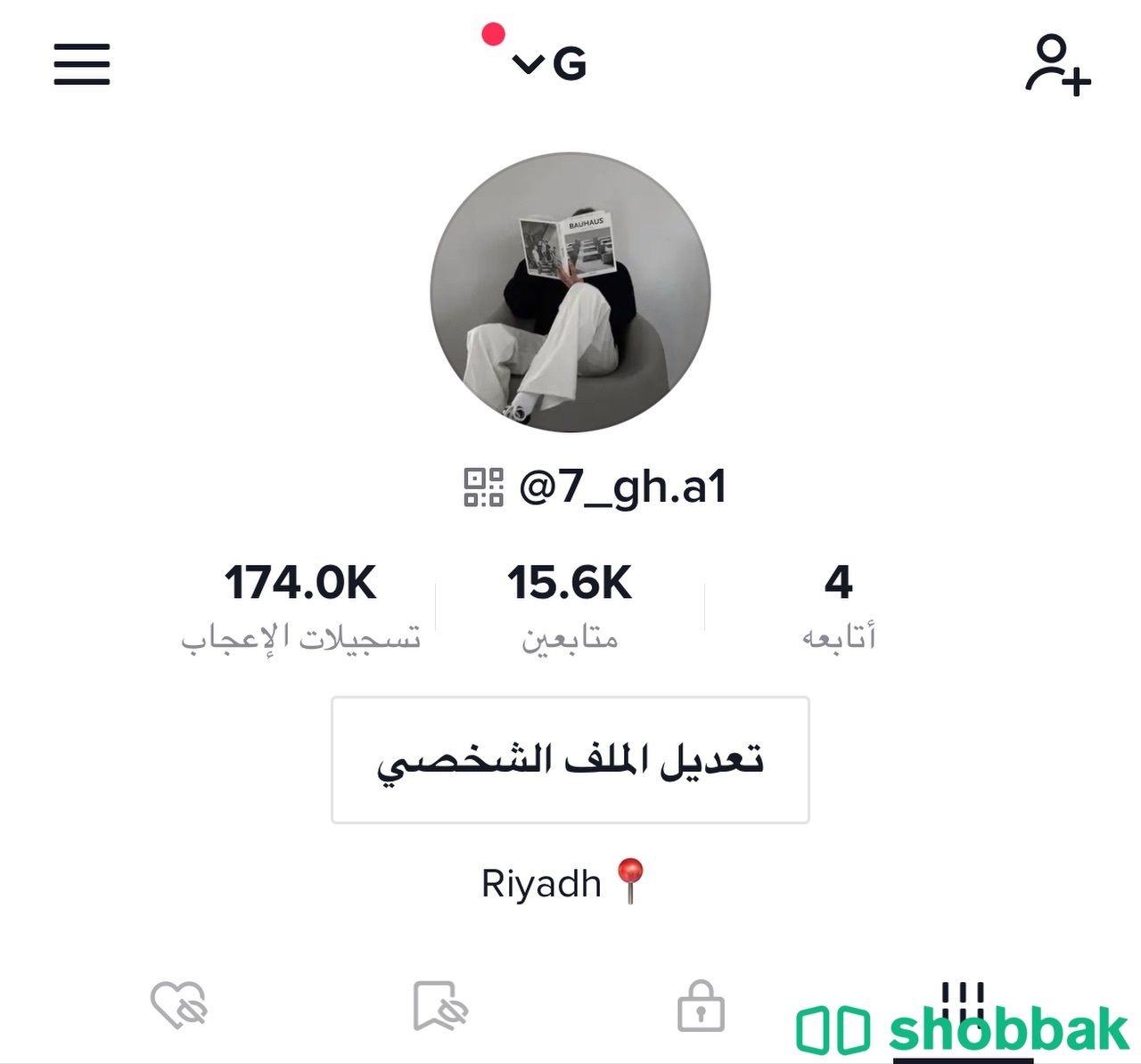 حساب تيك فيه 15.6k متابع متفاعل شباك السعودية