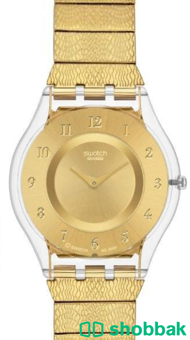 ساعة Swatch ذهبية  Shobbak Saudi Arabia