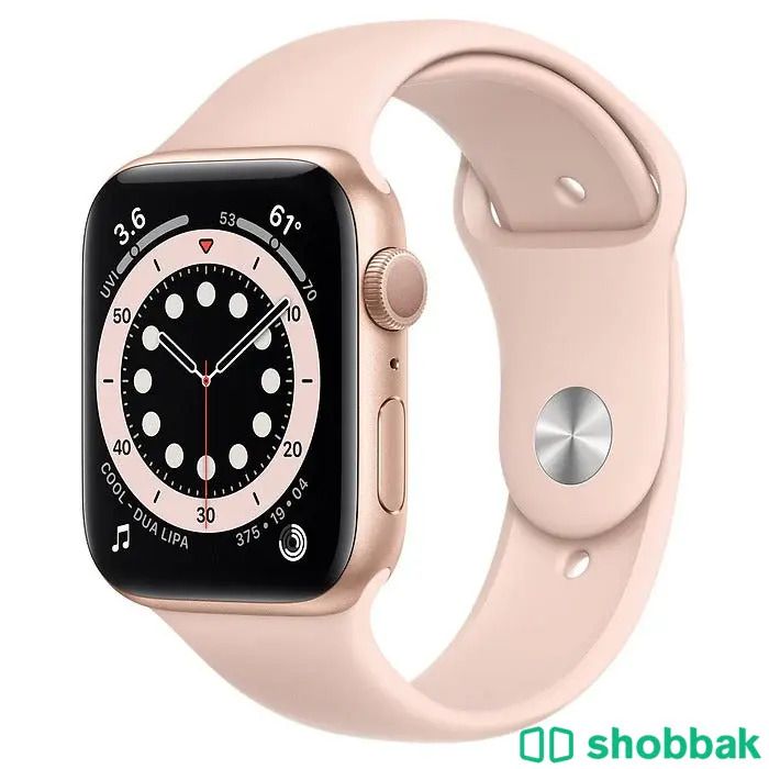 ساعة أبل Apple Watch الجيل ال 6 بطارية 100 مقاس 40 لون وردي شباك السعودية