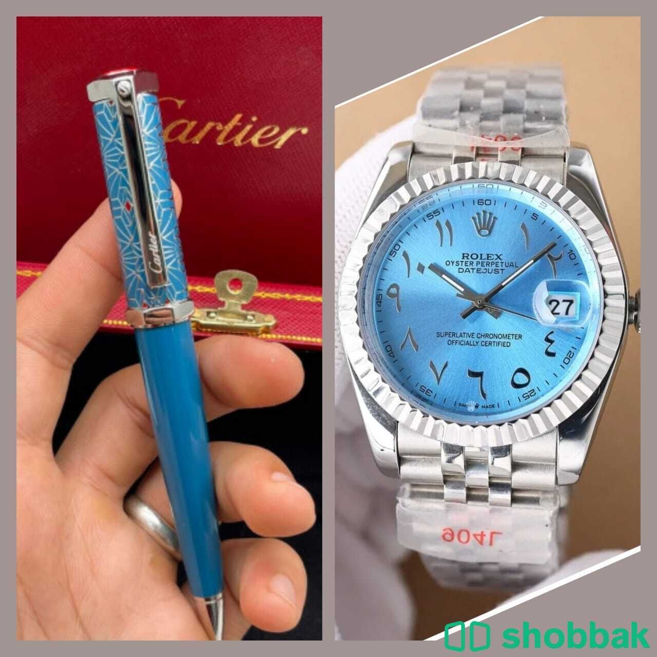 ساعة رولكس مع قلم كاريتر Shobbak Saudi Arabia