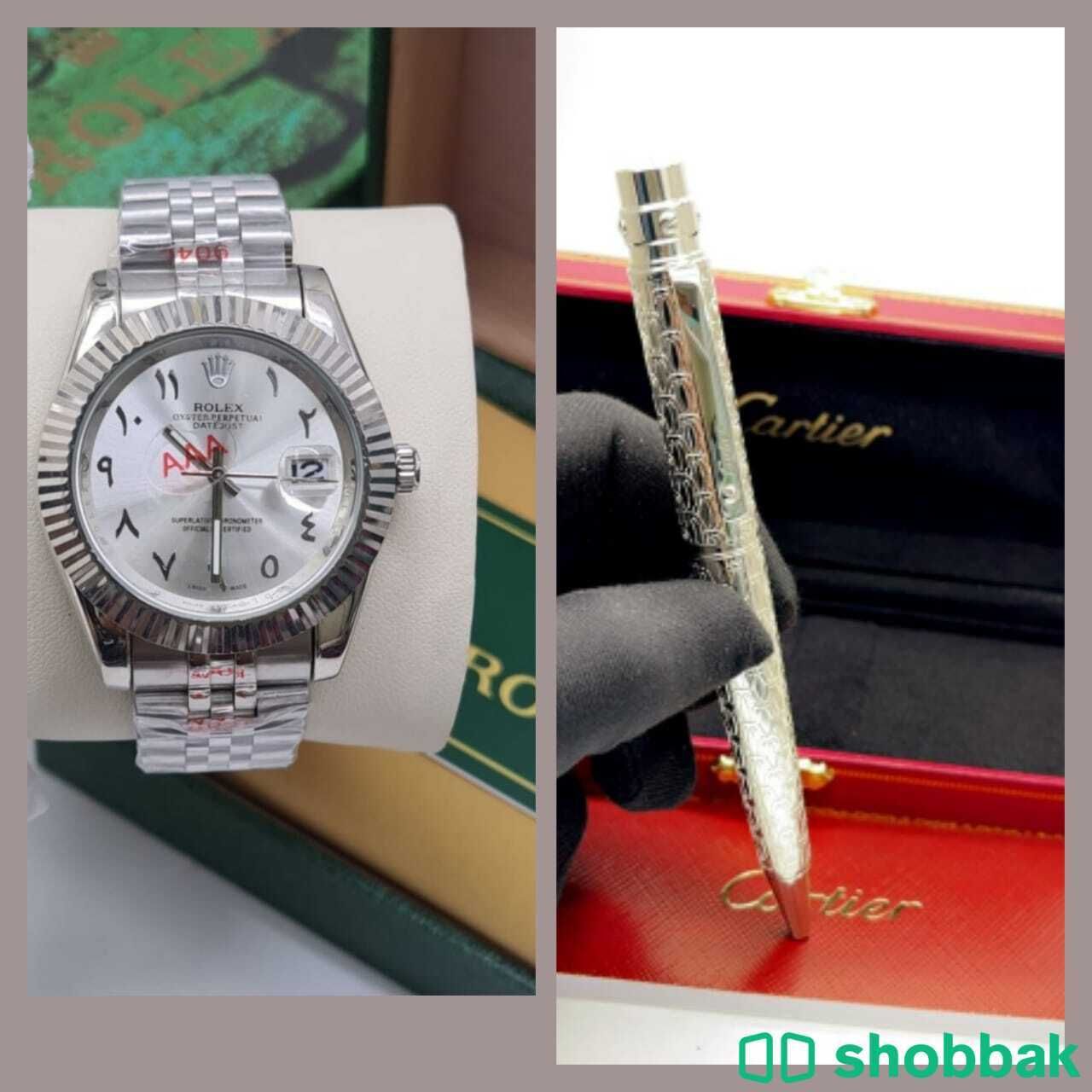 ساعة رولكس مع قلم كاريتر Shobbak Saudi Arabia