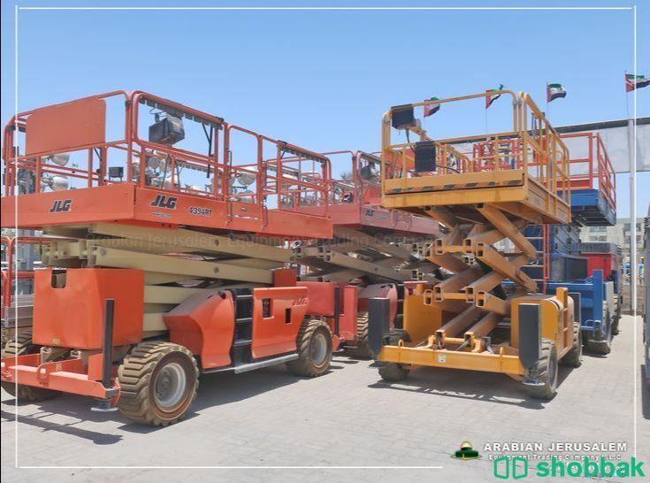 سيزر لفت للايجار (رافعات مقصيه) للايجار كهرباء ديزل جده الرياض الدمام  شباك السعودية