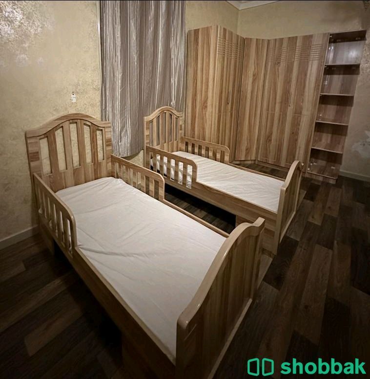 غرفة نوم أطفال دولاب زاوية كبير و ٢ سرير  Shobbak Saudi Arabia