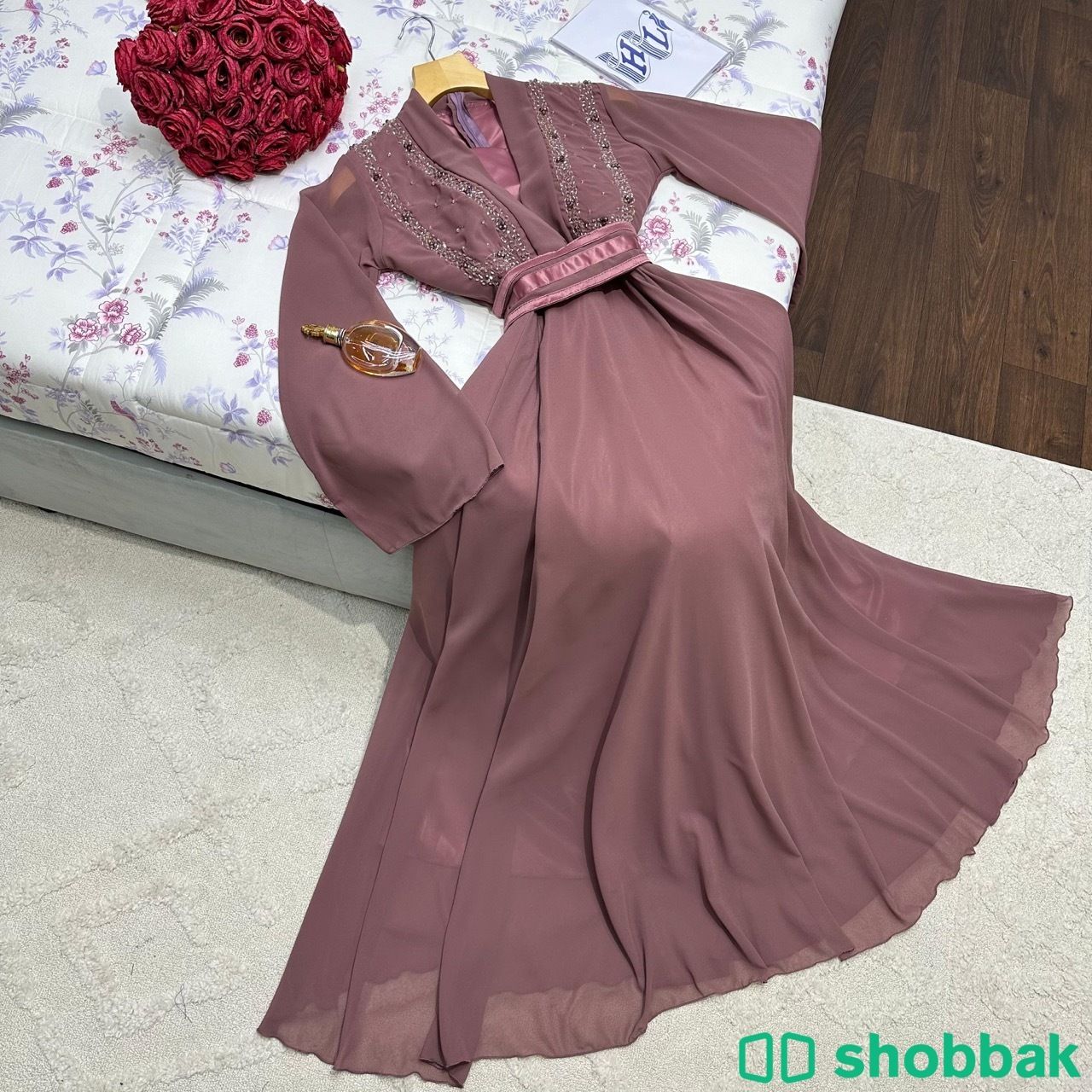 فستان جورجيت مع تطريز  Shobbak Saudi Arabia