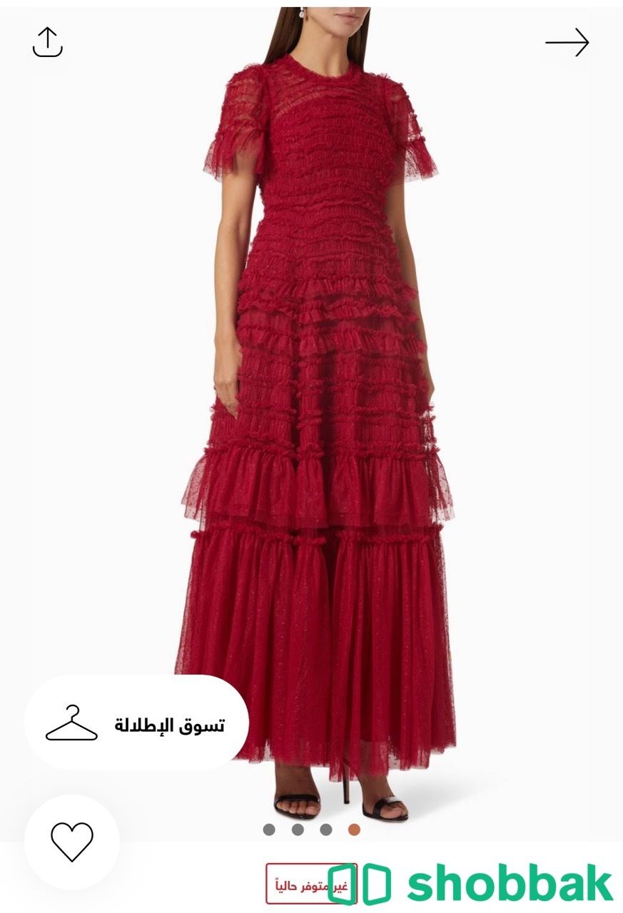 فستان سهرة أحمر ماركة نيدل اند ثريد مقاس L 14 شباك السعودية