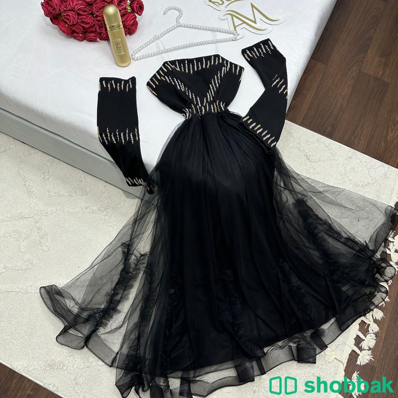 فستان كريب مع تل  Shobbak Saudi Arabia
