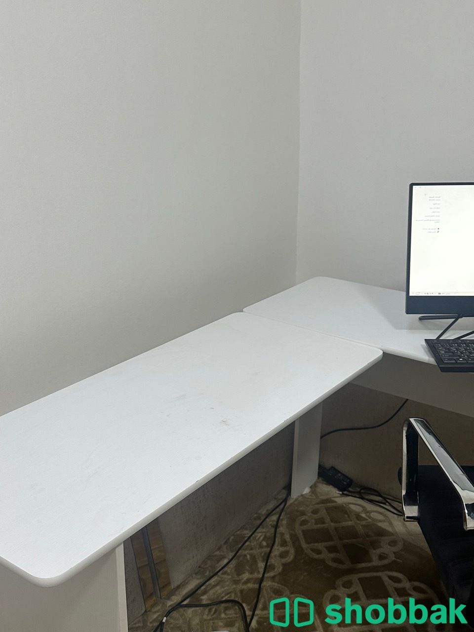 كمبيوتر شامل hp مع مكتب طلاب وكرسي  شباك السعودية