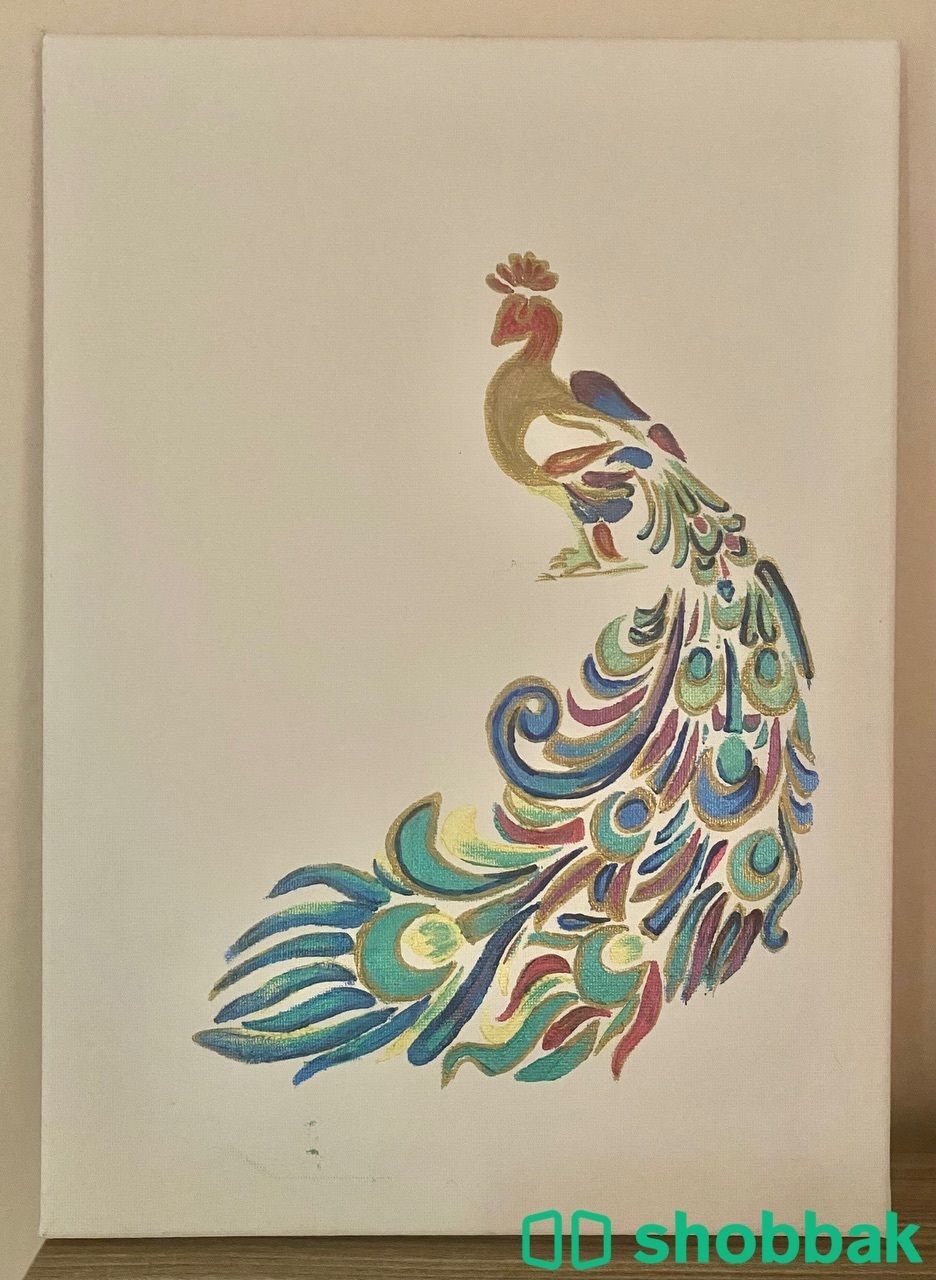 لوحه رسمة طاووس - رسم حر  Shobbak Saudi Arabia