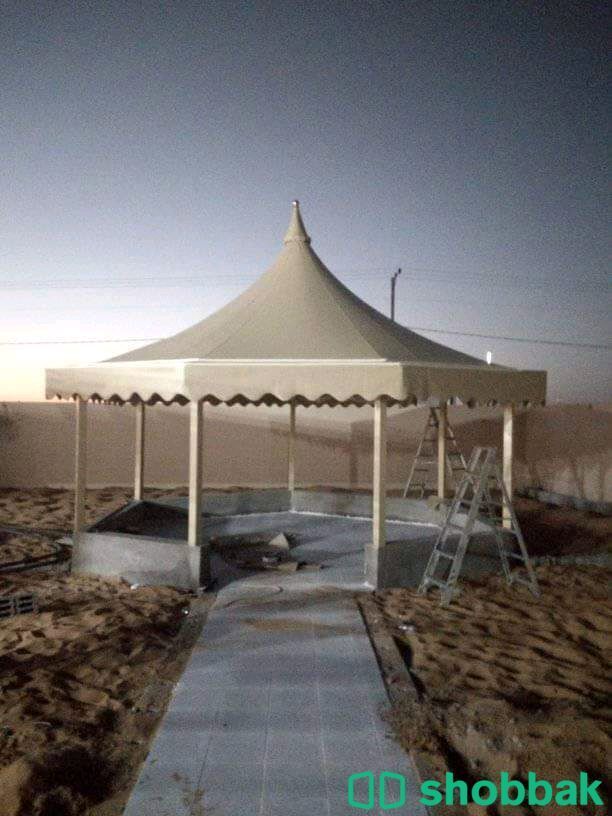 مظلات جده خيام بيوت شعر  سواتر برجولات تنسيق حدائق شباك السعودية